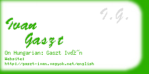 ivan gaszt business card